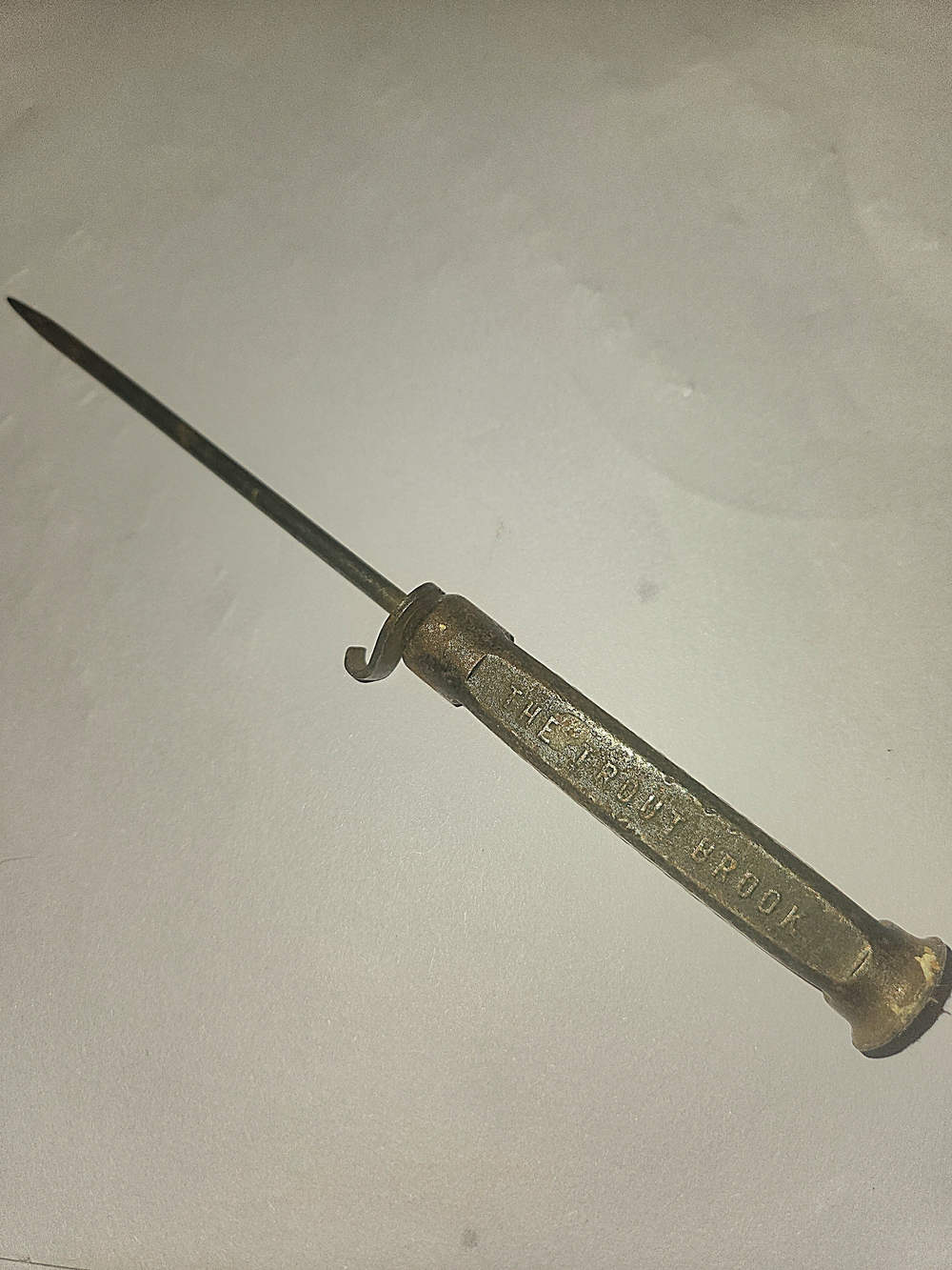 Antique Metal Advertising Ice Pick Trout  Brook CO Kitchen Barware Tool